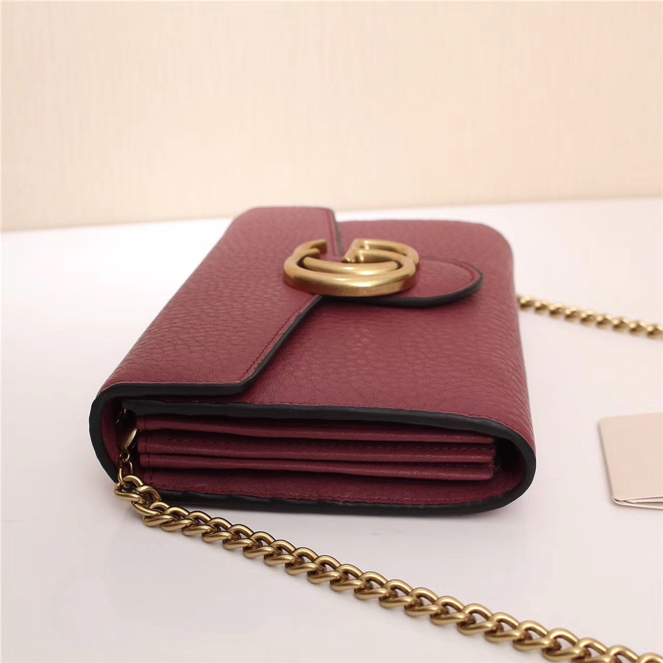 Gvc*1 Marmont leather mini chain bag 401232 Wine Red