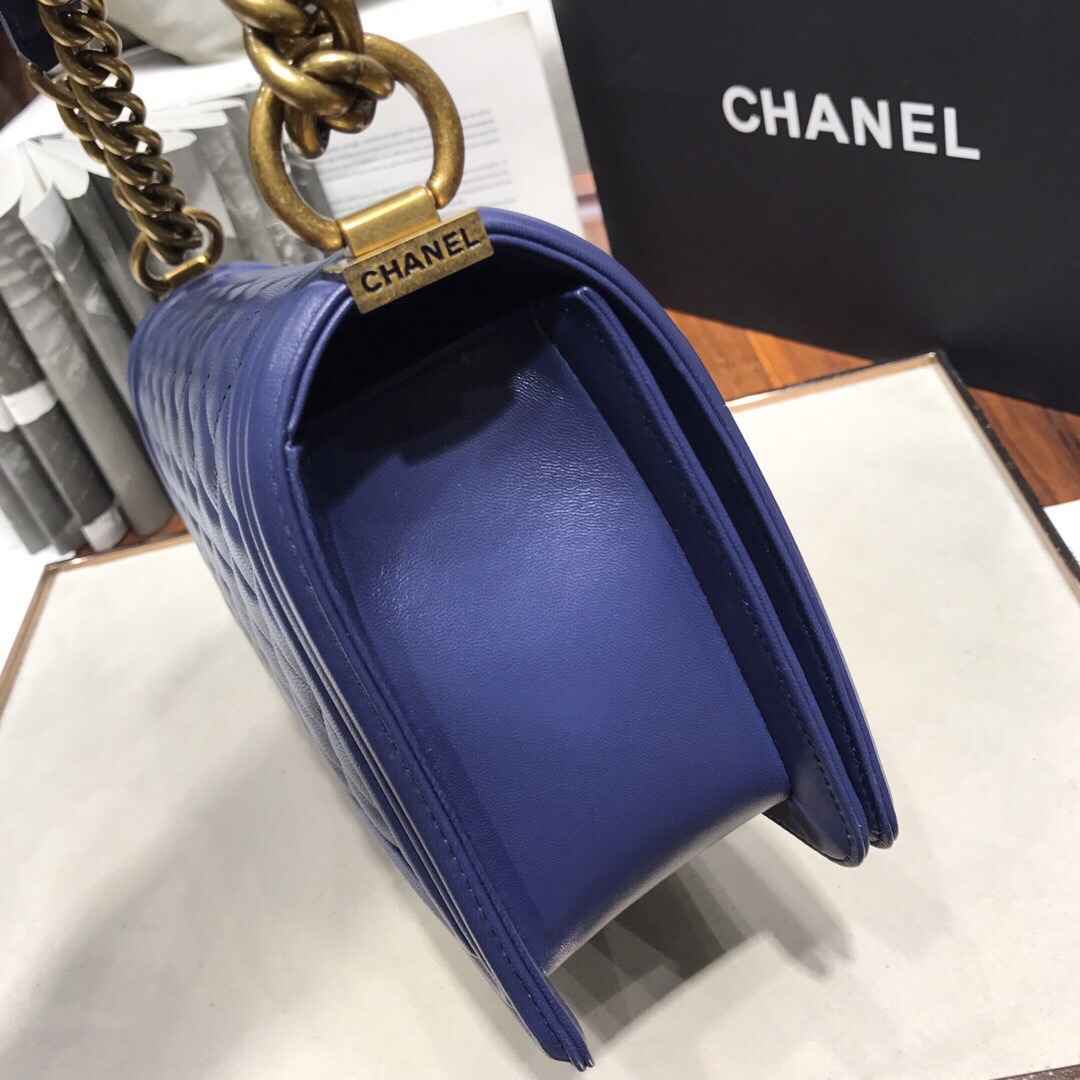 Ch**el Leboy lambskin Bag in Navy Blue 67086