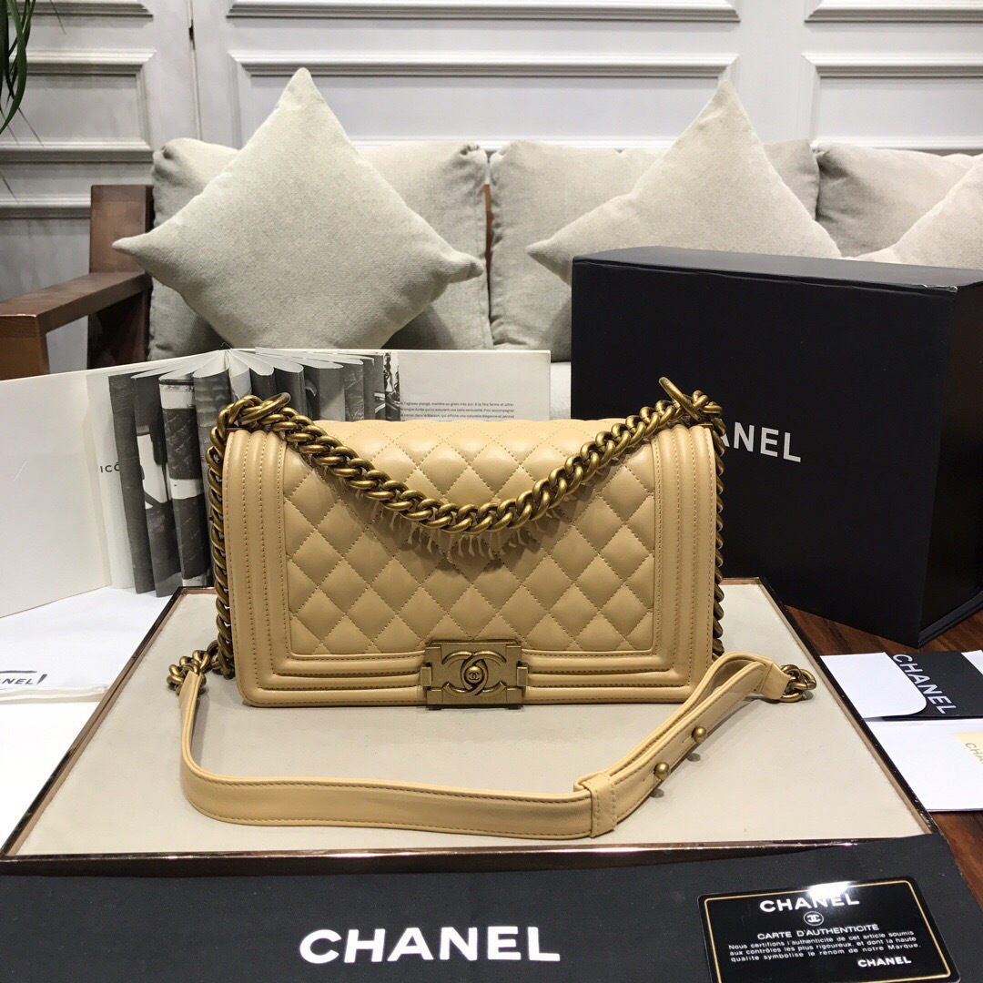 Ch**el Leboy lambskin Bag in Apricot 67086