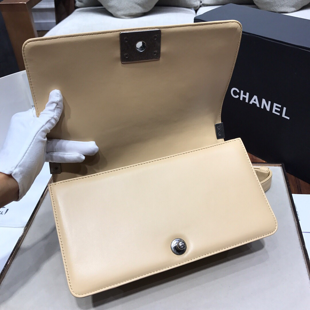Ch**el Leboy lambskin Bag in Apricot With Silver Hardware 67086