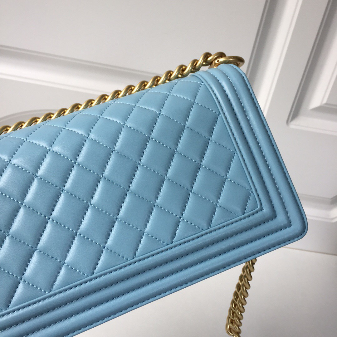 Ch**el Leboy lambskin Bag in Blue With Gold Hardware 67086