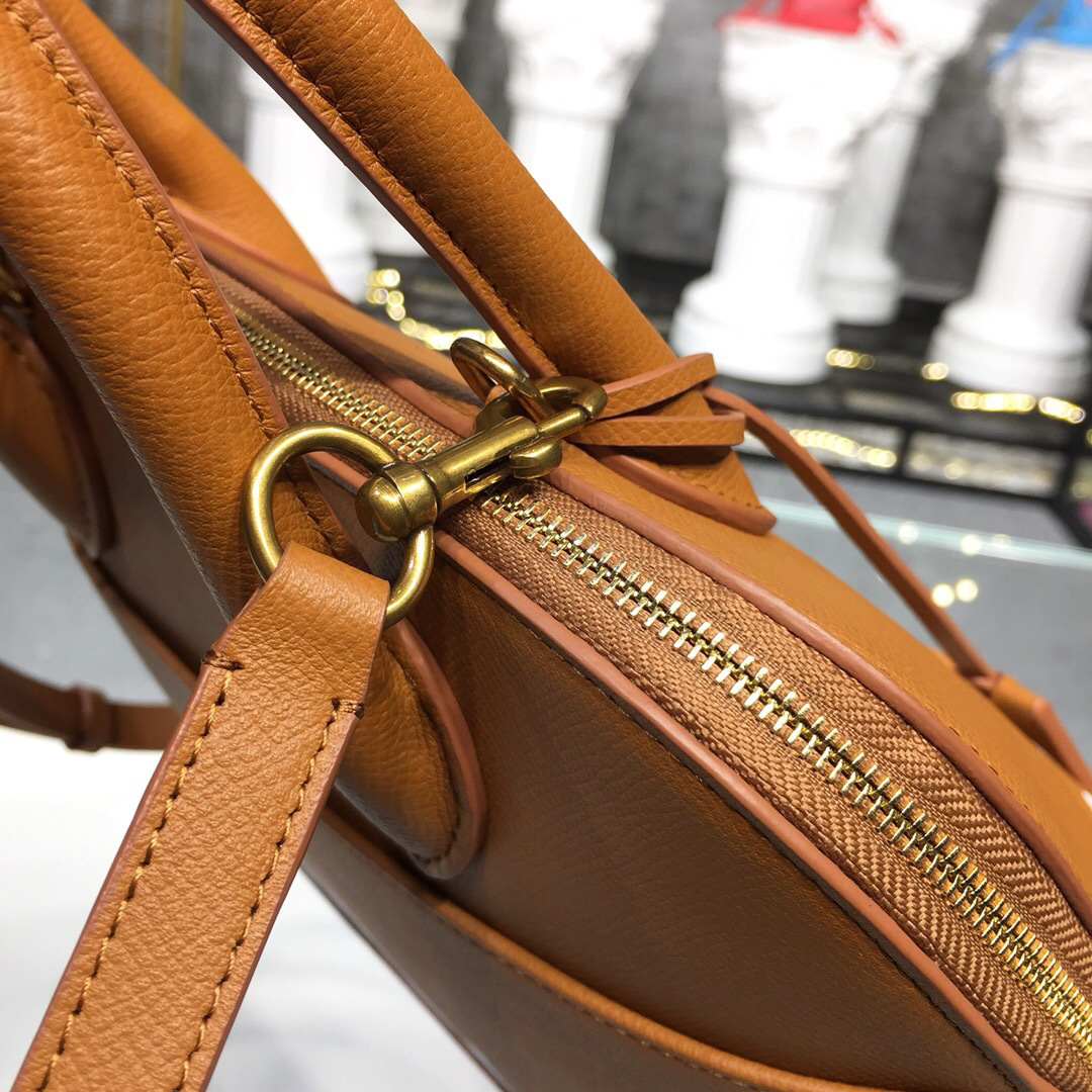 Ba1en*iaga Ville Medium graffiti logo calfskin bag Brown 18SS