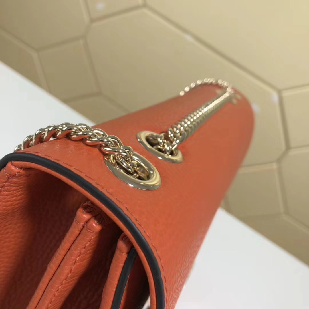 Gvc*1 Marmont Shoulder Orange Leather Cross Body Bag 501303