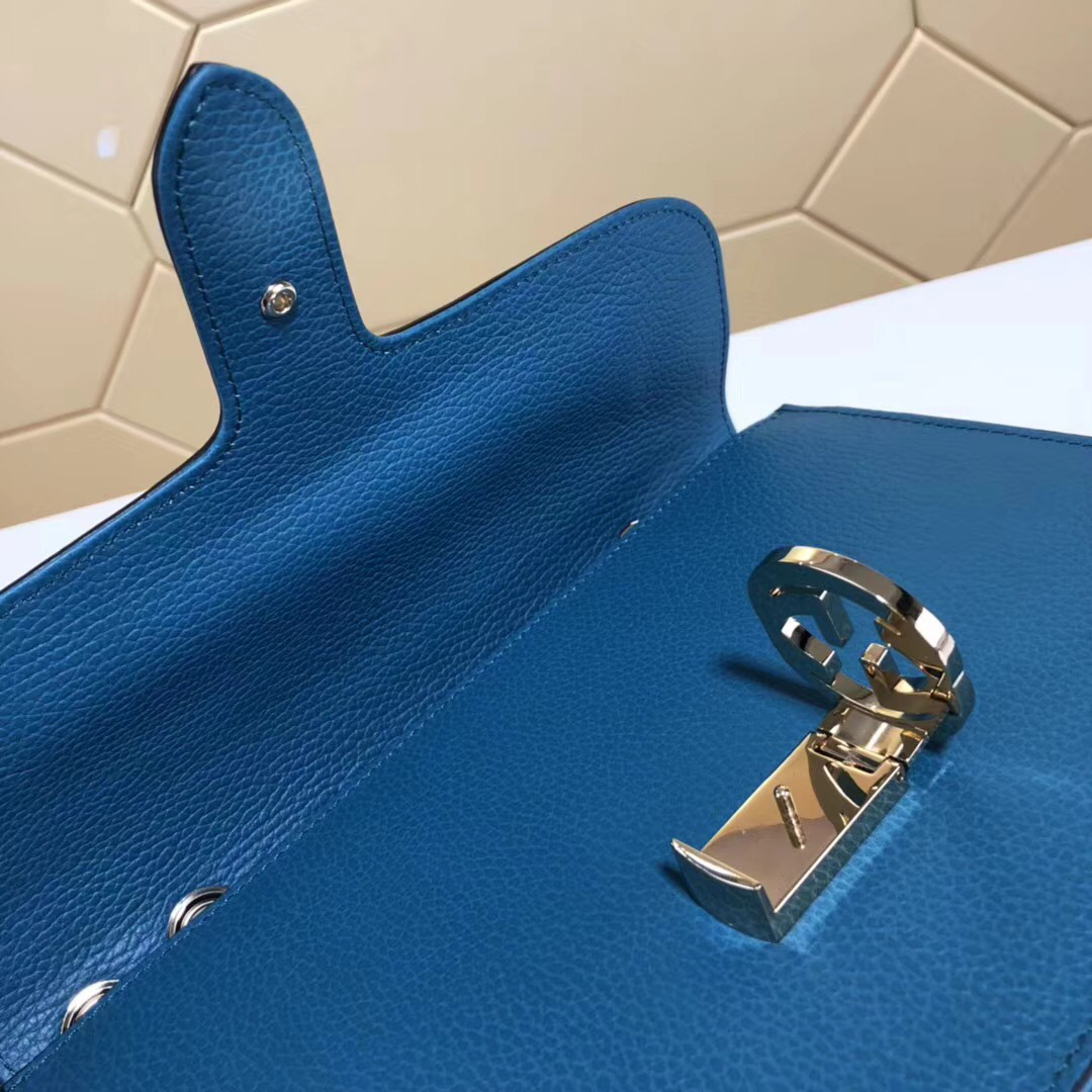 Gvc*1 Marmont Shoulder Blue Leather Cross Body Bag 510303