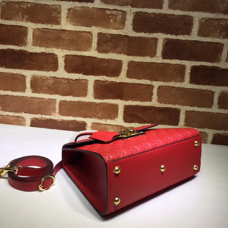 Gvc*1 Padlock Signature Top Handle Bag Red 453188