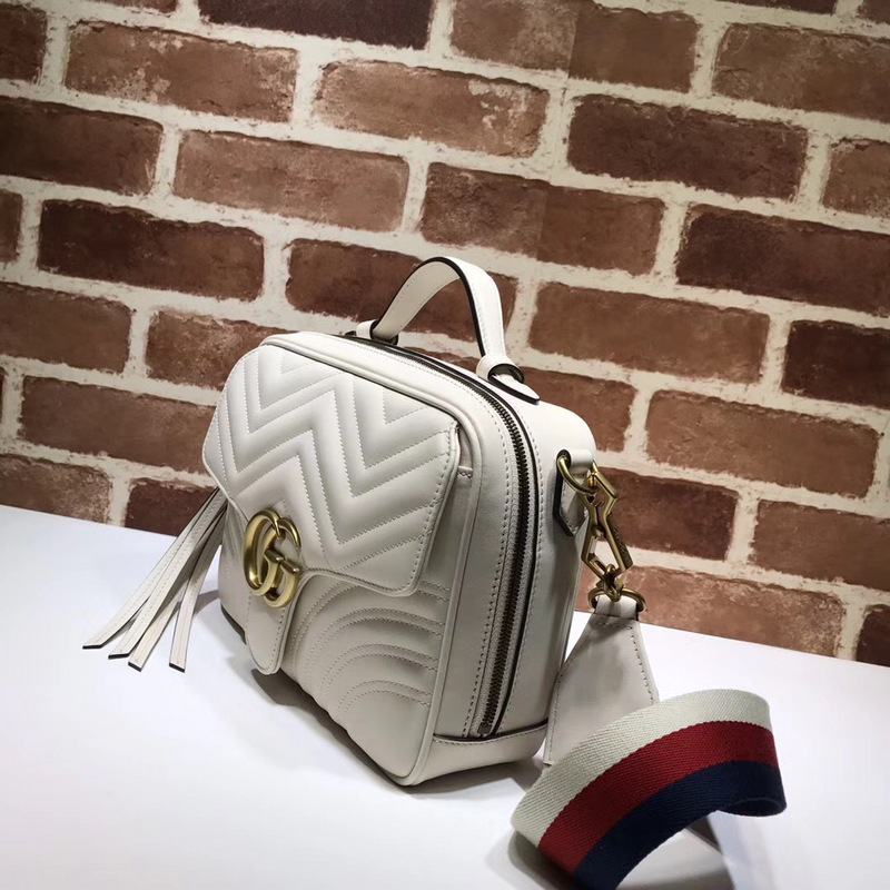 Gvc*1 Marmont leather shoulder bag white 498100 Bagsaa