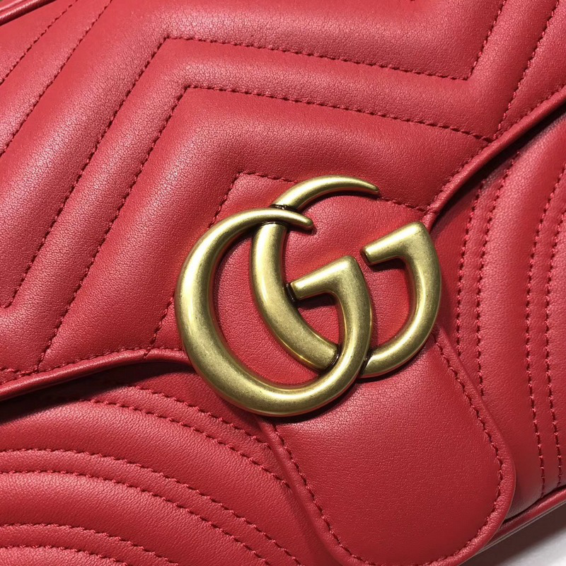 Gvc*1 Marmont leather shoulder bag red 498100 Bagsaa