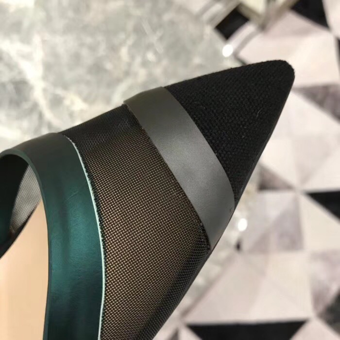 F**di Slingbacks Blue Black Mid Heel Shoes 5cm