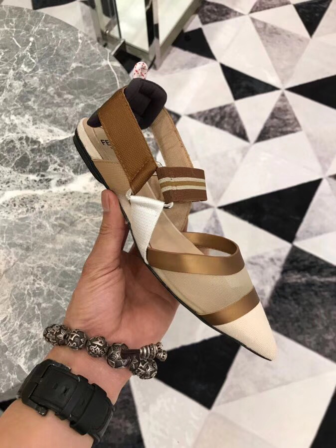 F**di Slingbacks White Flat-soled Shoes