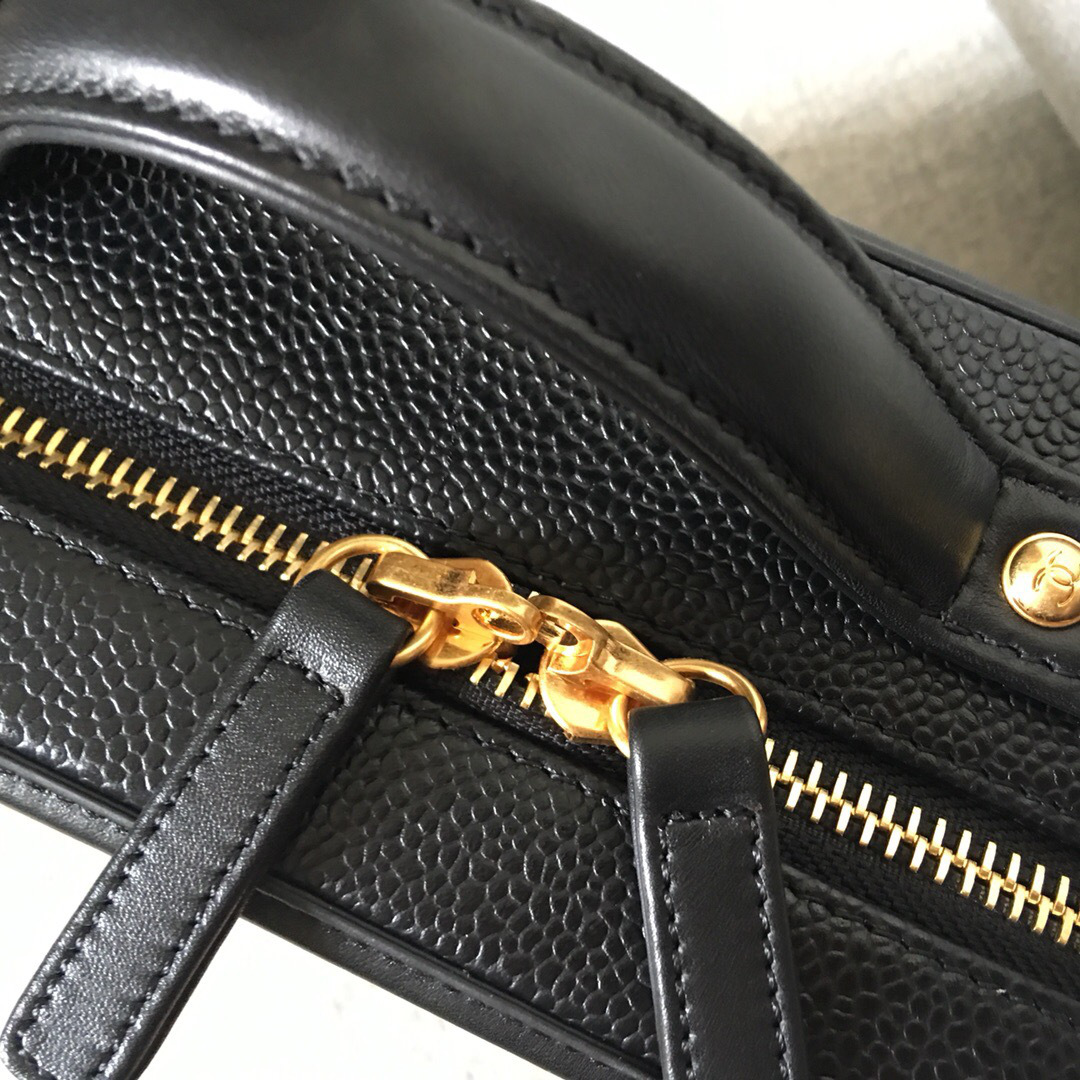 Ch**el Medium Caviar Vanity Bag Black