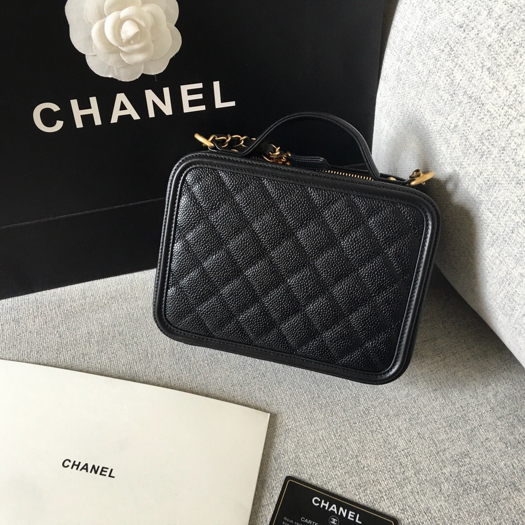 Ch**el Medium Caviar Vanity Bag Black