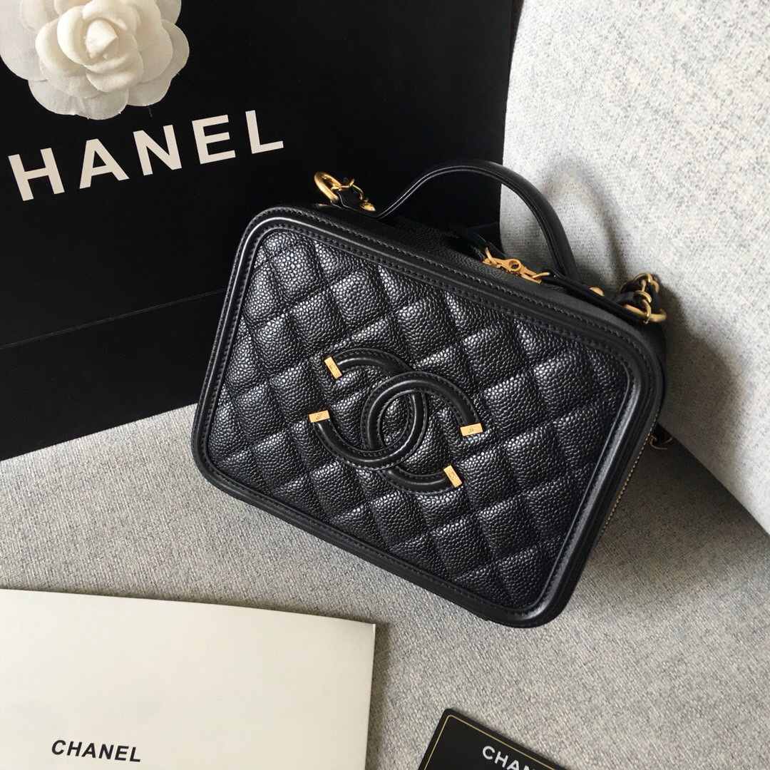 Ch**el Medium Caviar Vanity Bag Black