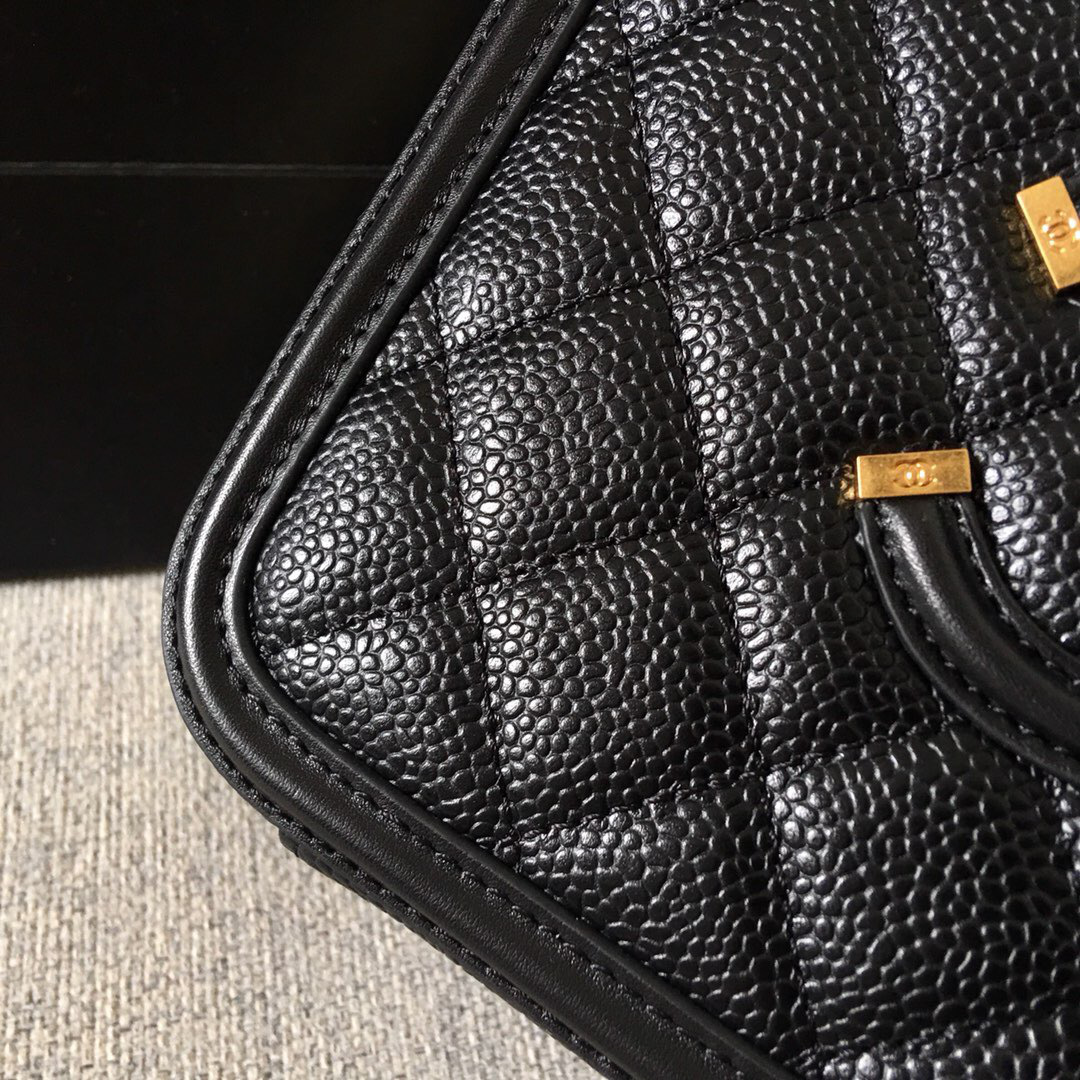 Ch**el Medium Caviar Vanity Bag Black