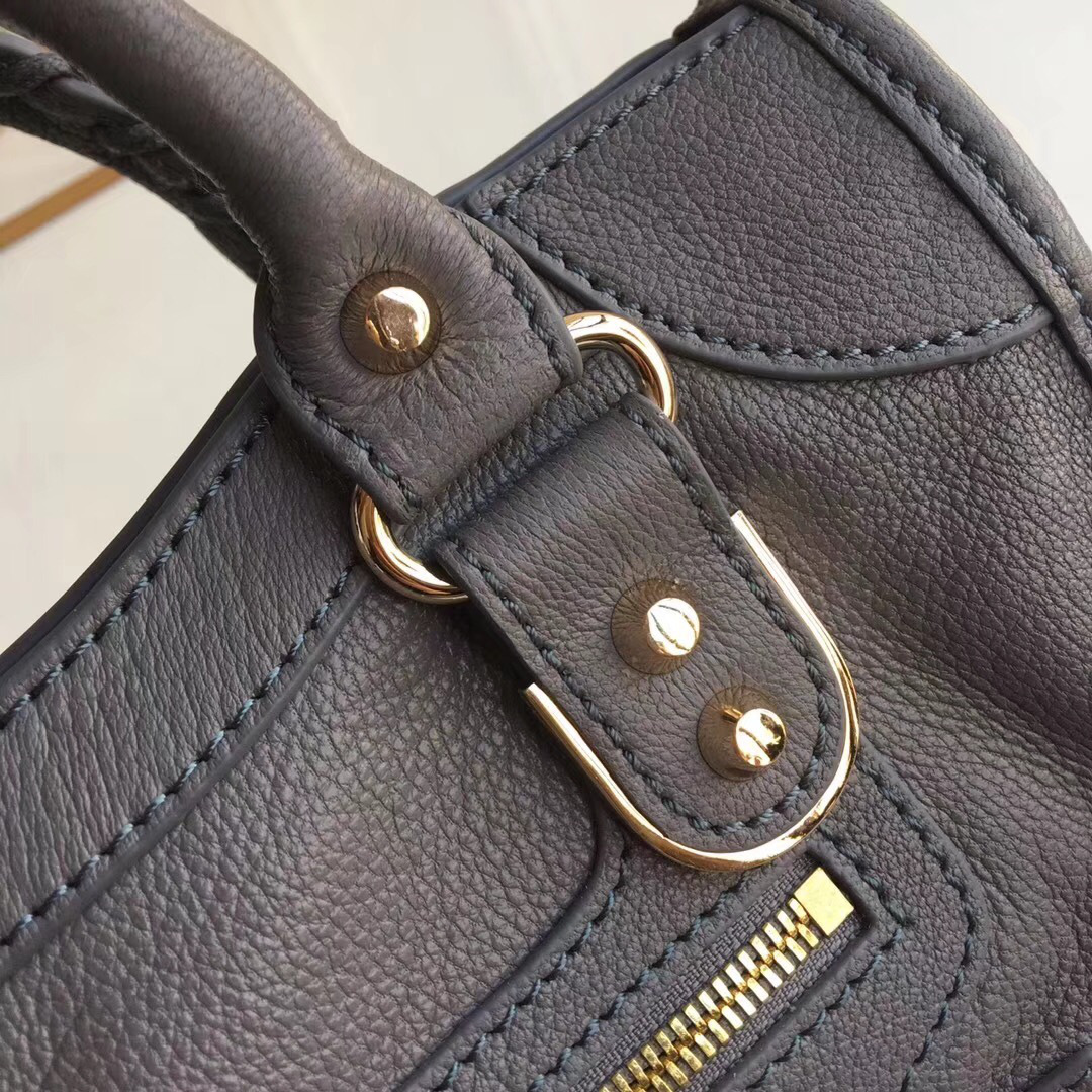 Ba1en*iaga Motorcycle Medium Handbag Gray