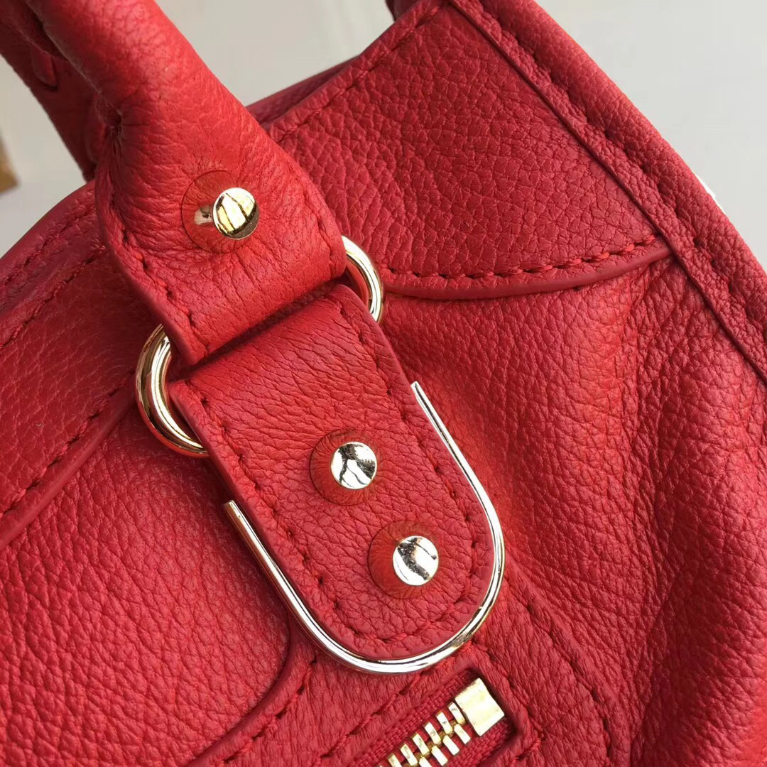 Ba1en*iaga Motorcycle Medium Handbag Red