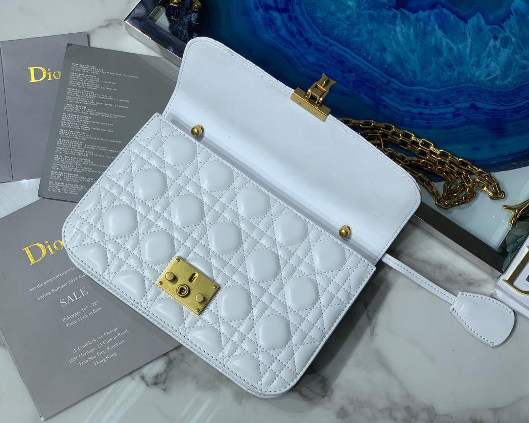 D10r Addict Lambskin retro chain White bag