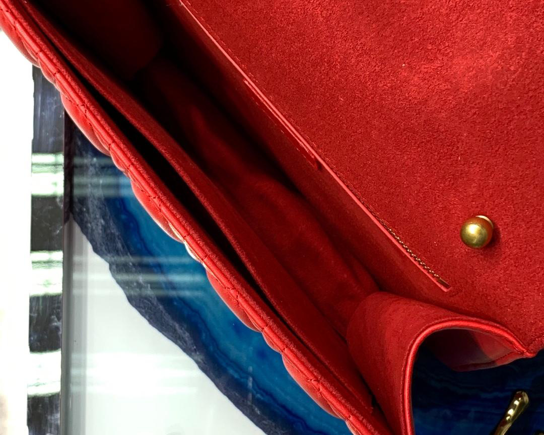 D10r Addict Lambskin retro chain Red bag