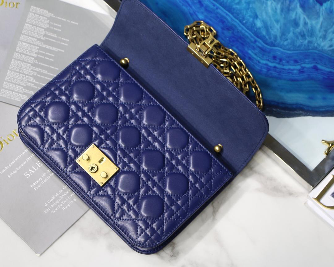 D10r Addict Lambskin retro chain Blue bag