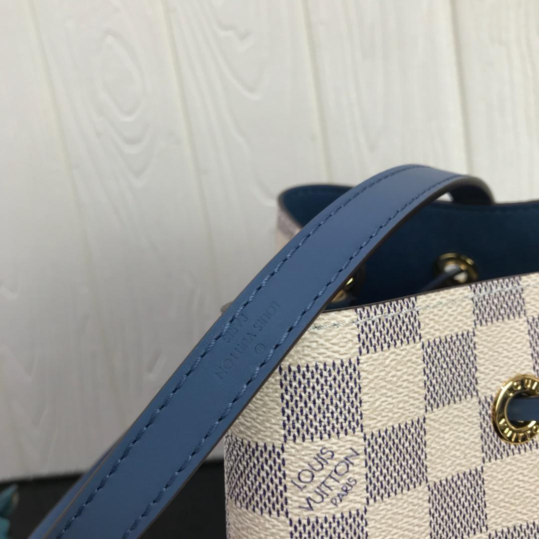 L0vis Vvtt0n NEONOE Handbag Monogram Canvas Calfskin Bucket Blue bag