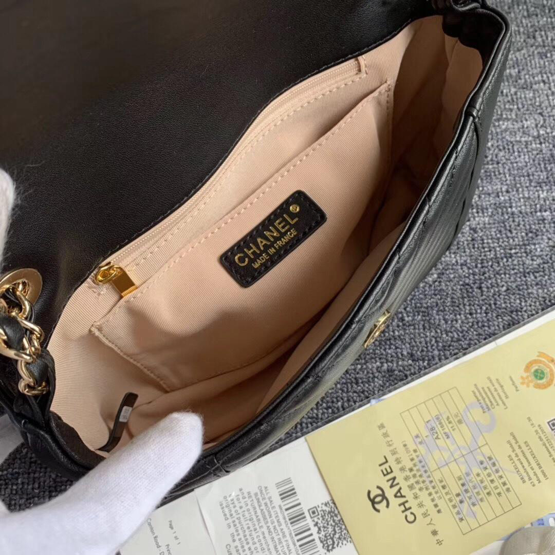 Ch**el Original Lambskin Flap Bag with Black Bagsaa