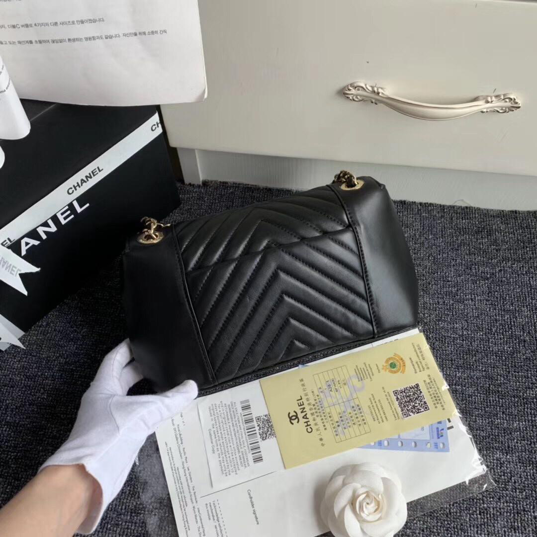 Ch**el Original Lambskin Flap Bag with Black Bagsaa