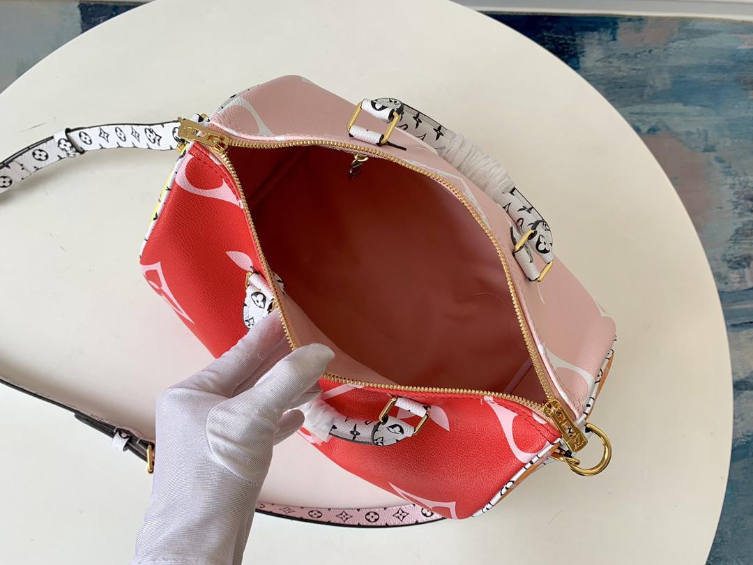 LV Speedy Bandoulière Red and Pink Handbag 30cm M44572 