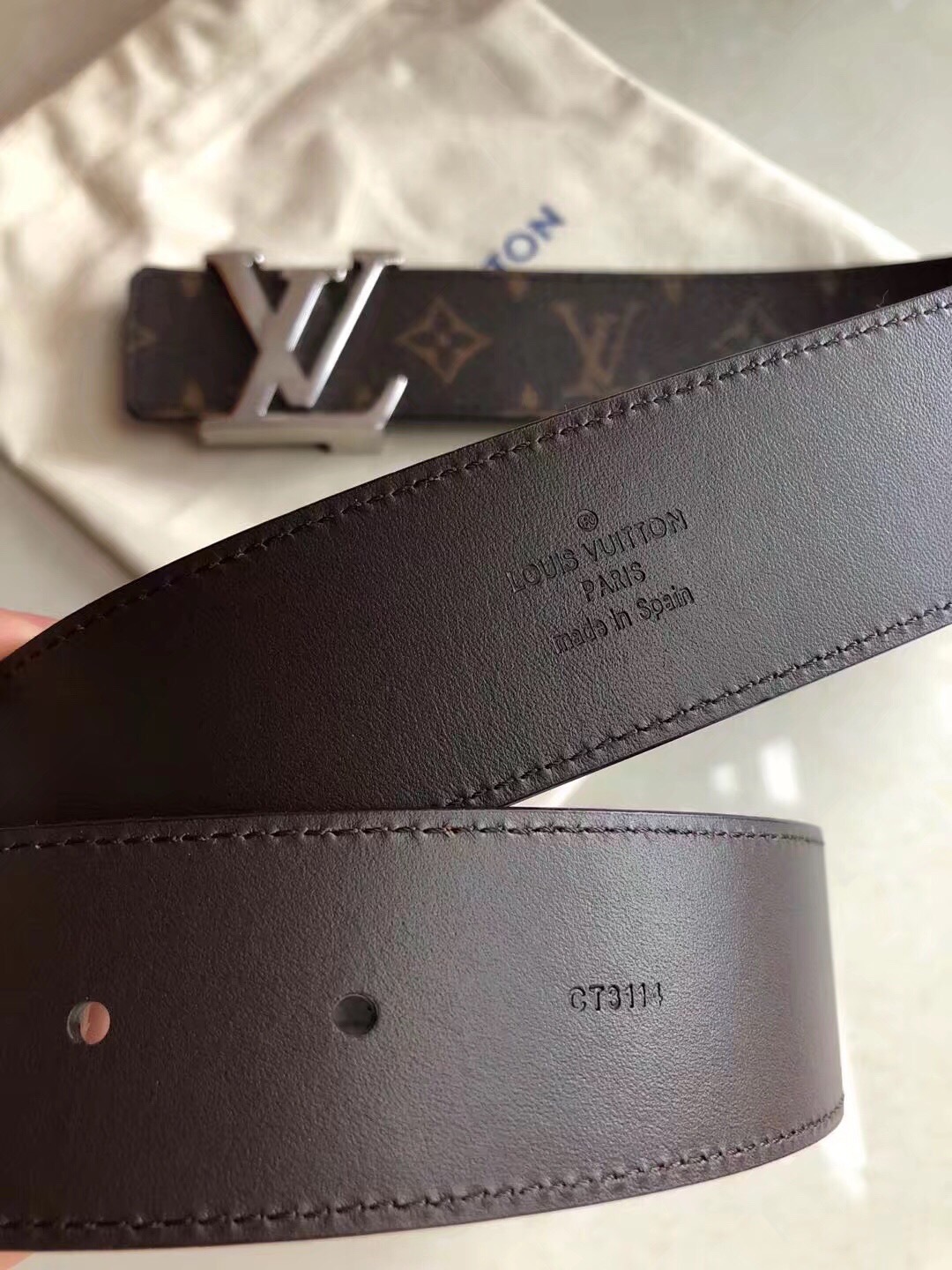 L0vis Vvtt0n Monogram Belt Silver Hardware Bagsaa