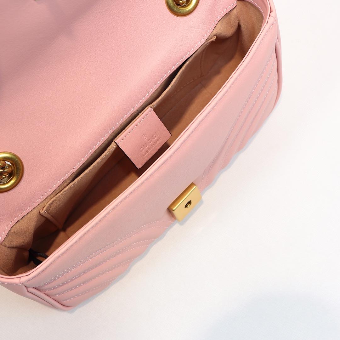 Gvc*1 Marmont Mini Matelassé Shoulder Bag Pink 23cm 446744 Bagsaa