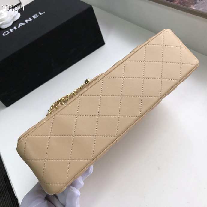 Ch**el Flap Bag 25cm Apricot Gold Hardware Bagsaa
