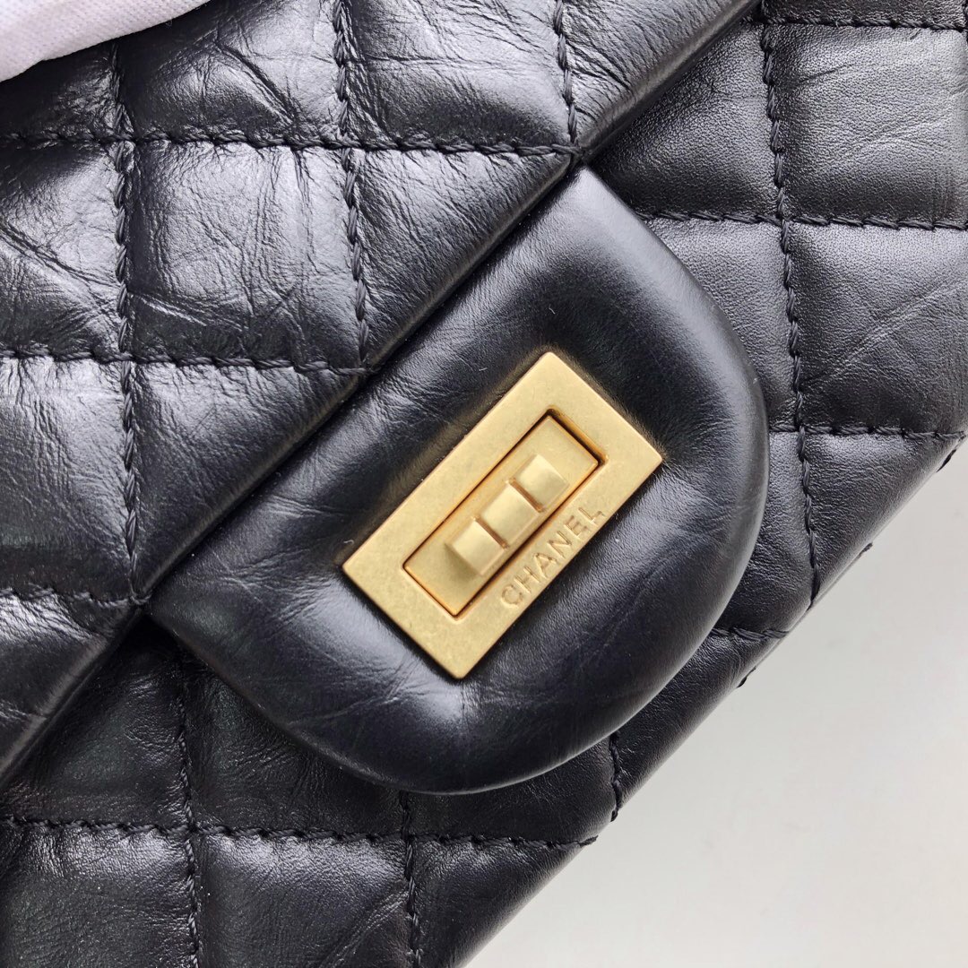 Ch**el Bag 25cm Black with Gold Hardware 