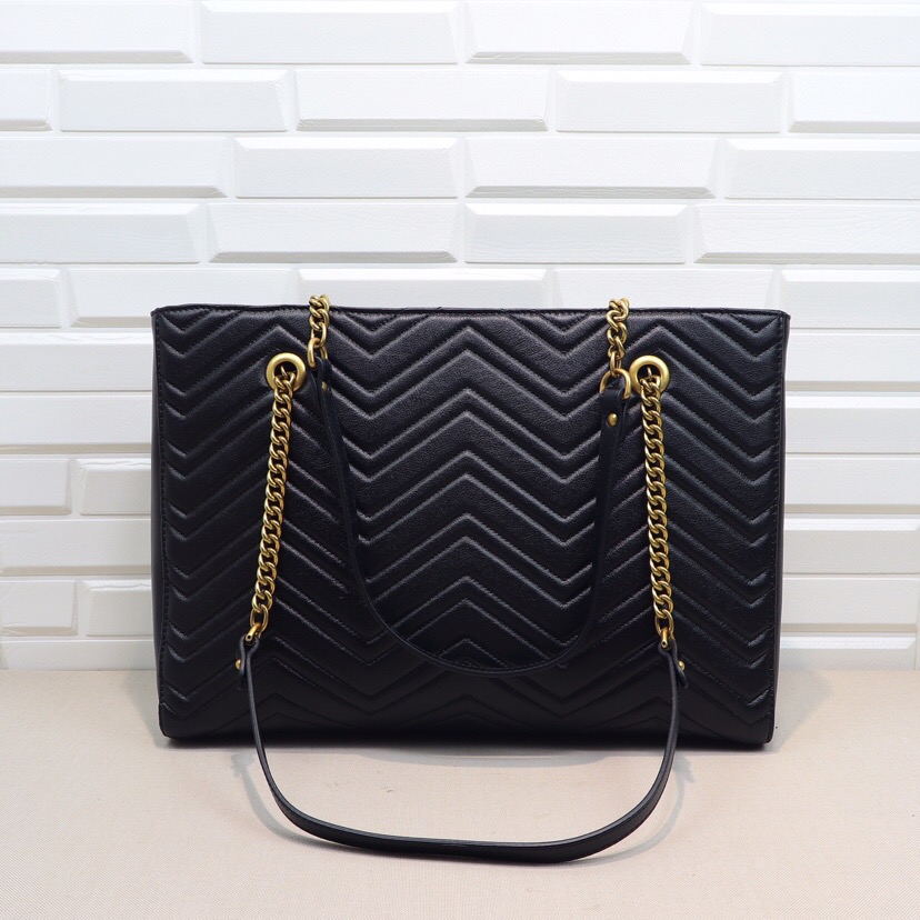 Gvc*1 GG Marmont matelassé medium tote Black 524578
