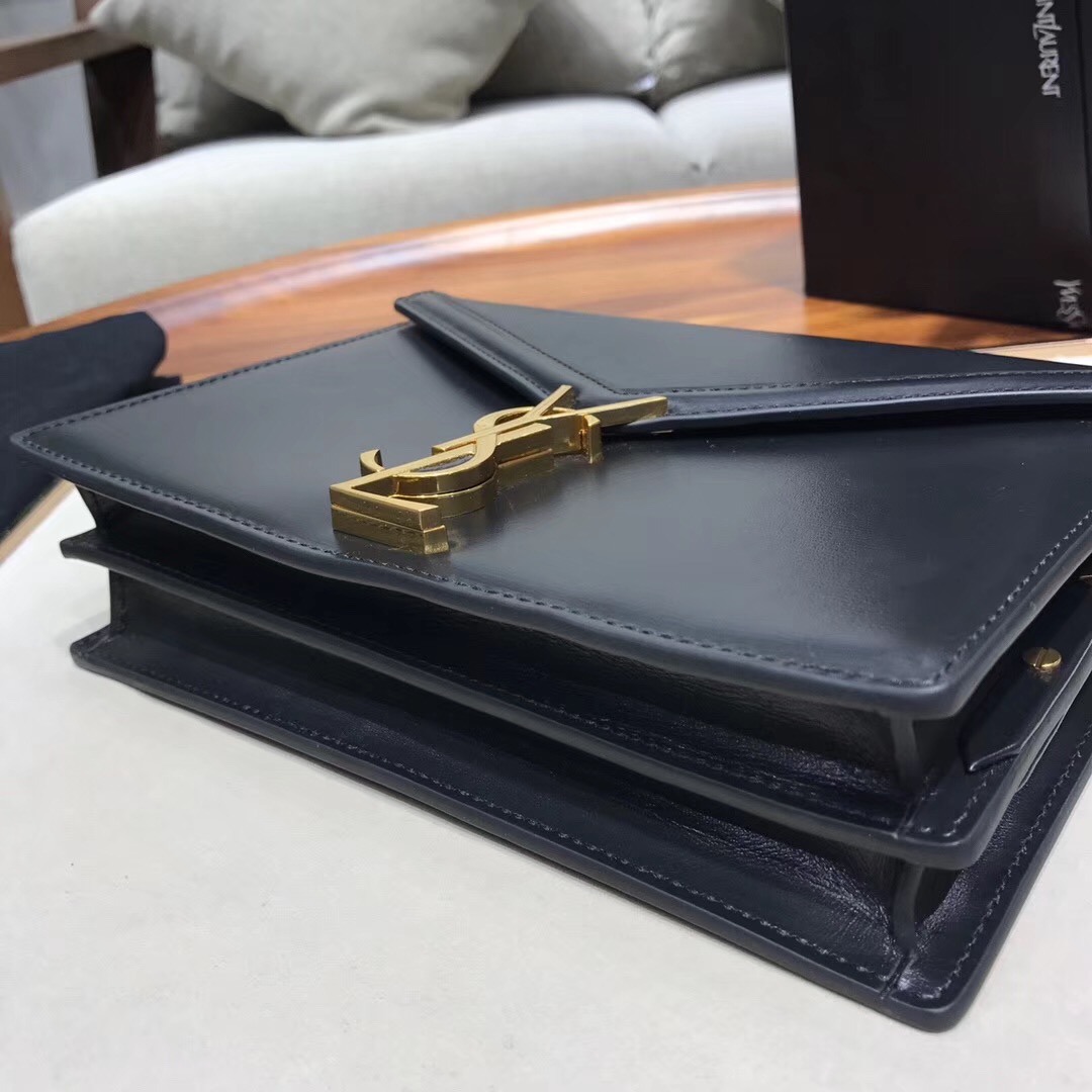 Y51 CASSANDRA Calfskin Leather Bag Black