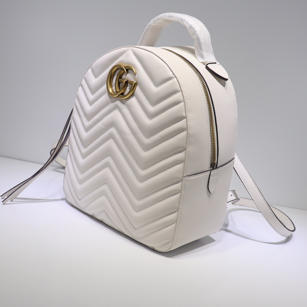 Gvc*1 GG Marmont quilted leather backpack 476671 White