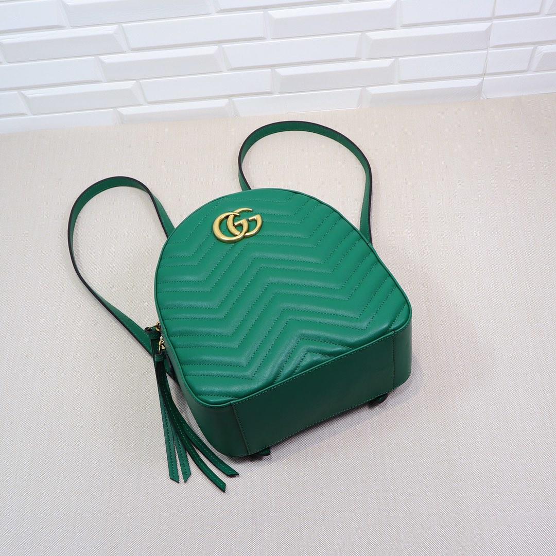 Gvc*1 GG Marmont quilted leather backpack 476671 Green
