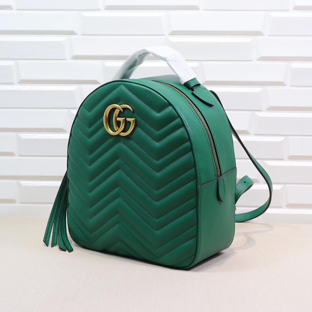 Gvc*1 GG Marmont quilted leather backpack 476671 Green