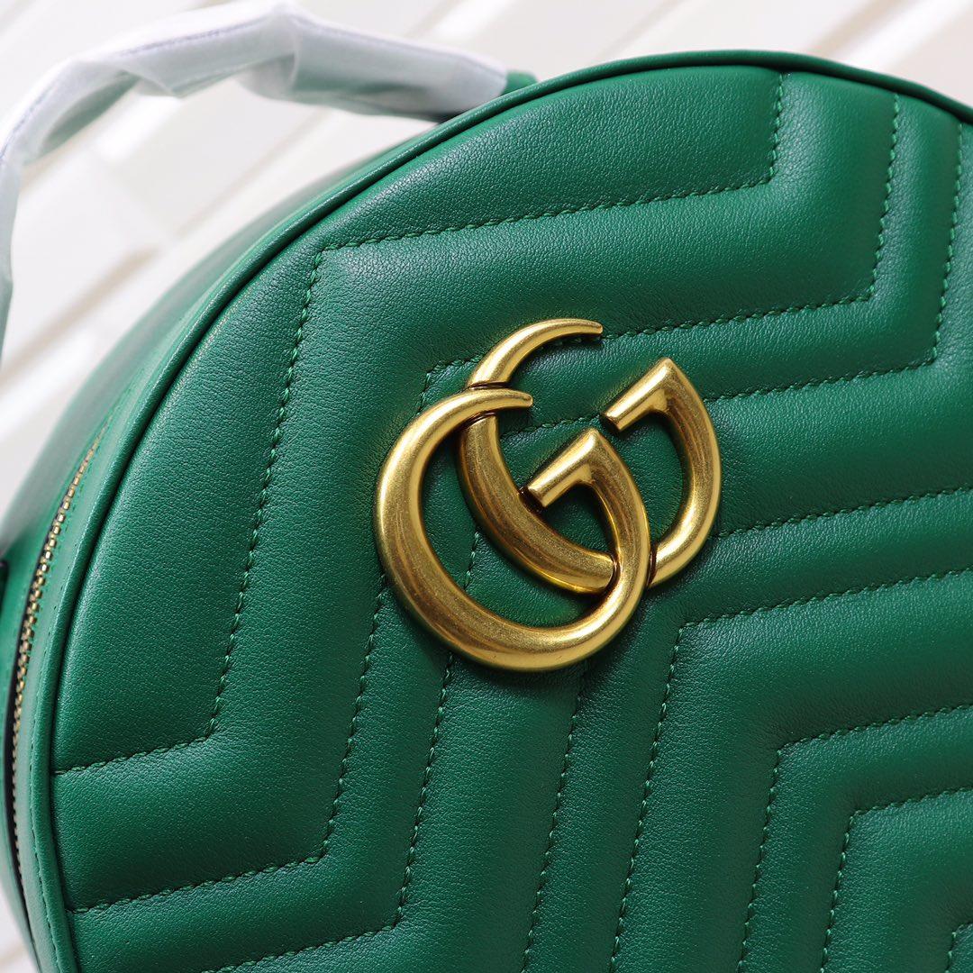 Gvc*1 GG Marmont quilted leather backpack 476671 Green