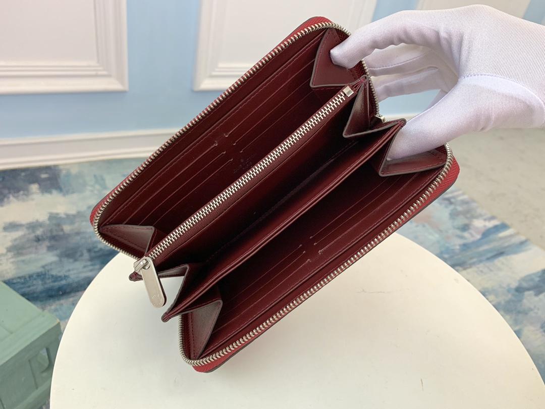 LV Zippy Wallet M58429 Mahina Leather Red