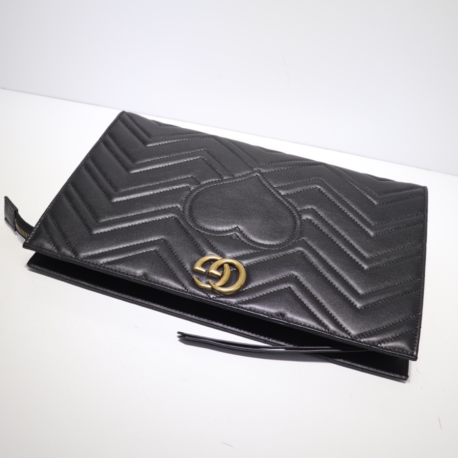 Gvc*1 Women GG Marmont matelassé clutch Black 448450