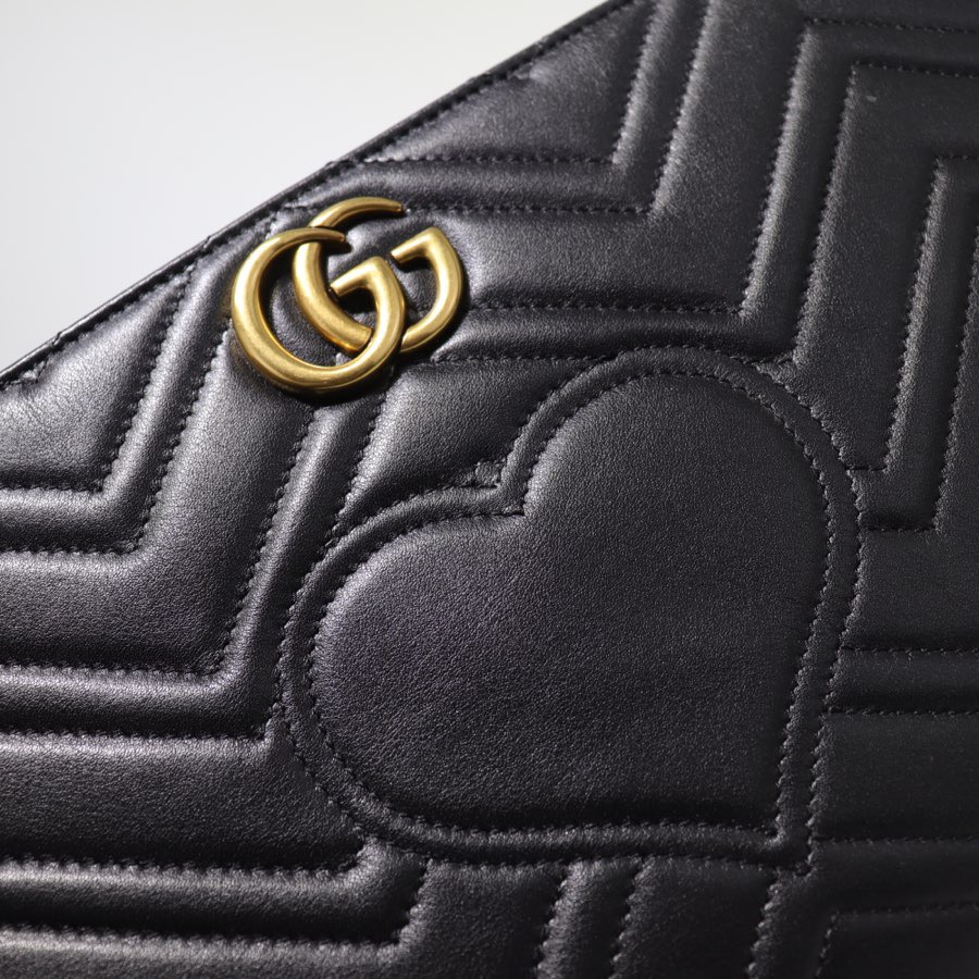Gvc*1 Women GG Marmont matelassé clutch Black 448450