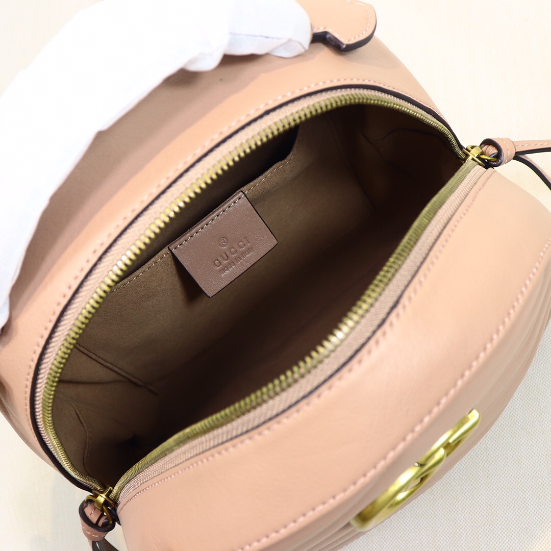 Gvc*1 GG Marmont Quilted Leather Backpack 476671 Pink