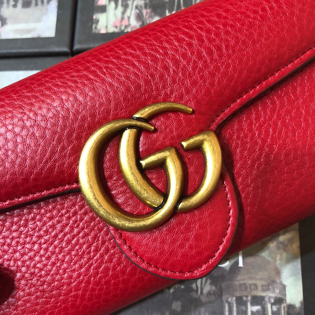 GG Marmont continental wallet 400586 Red