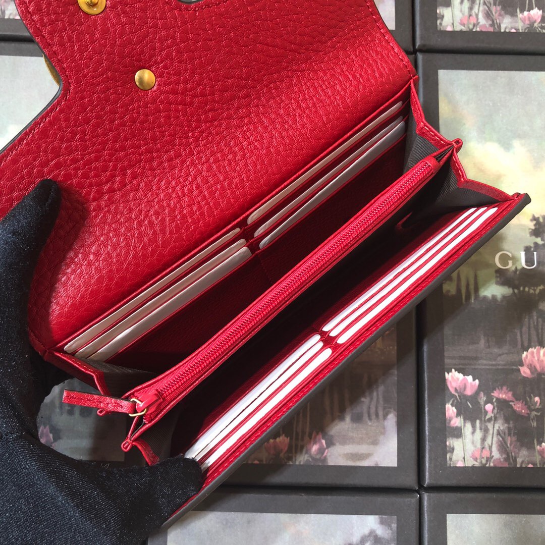 GG Marmont continental wallet 400586 Red