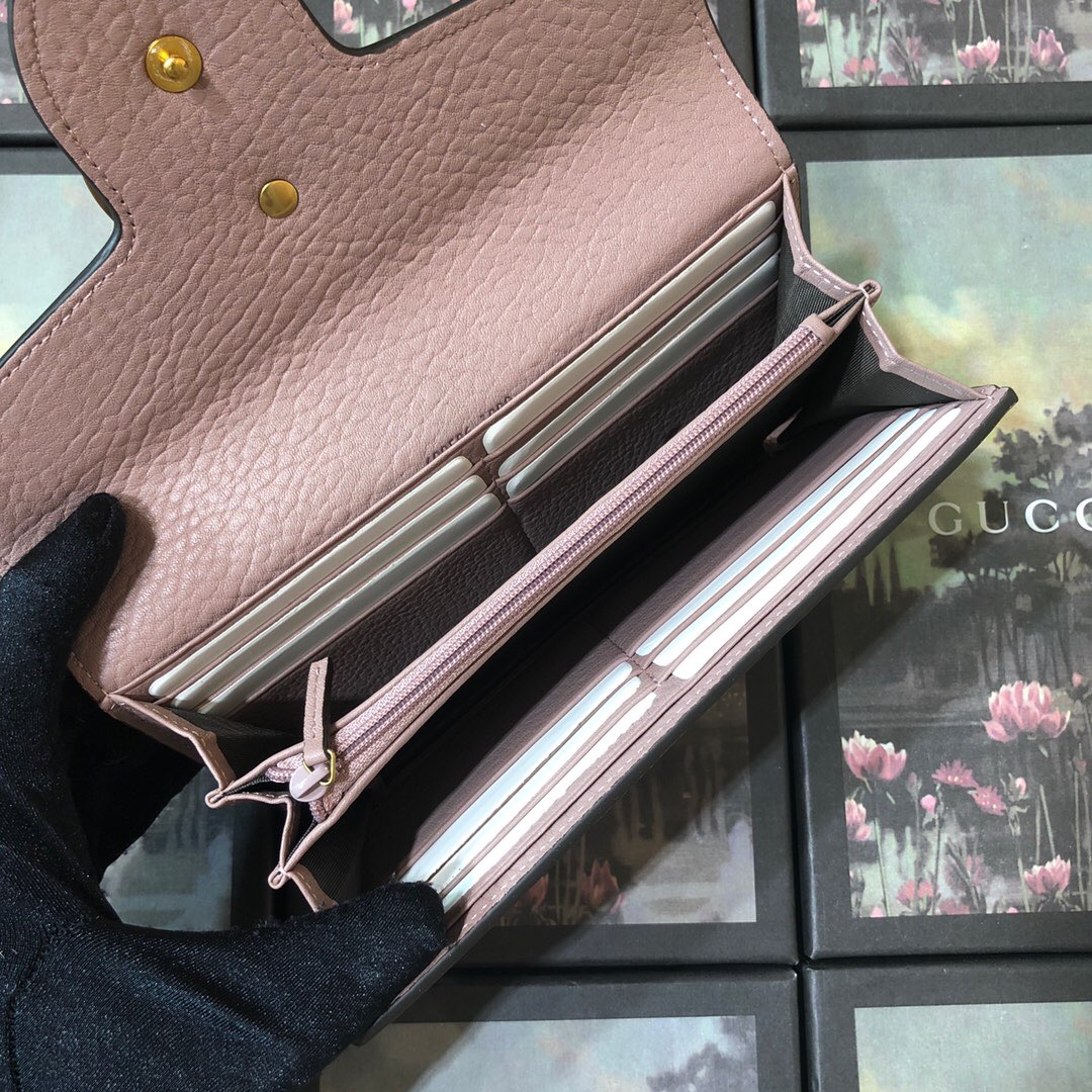 GG Marmont continental wallet 400586 Pink