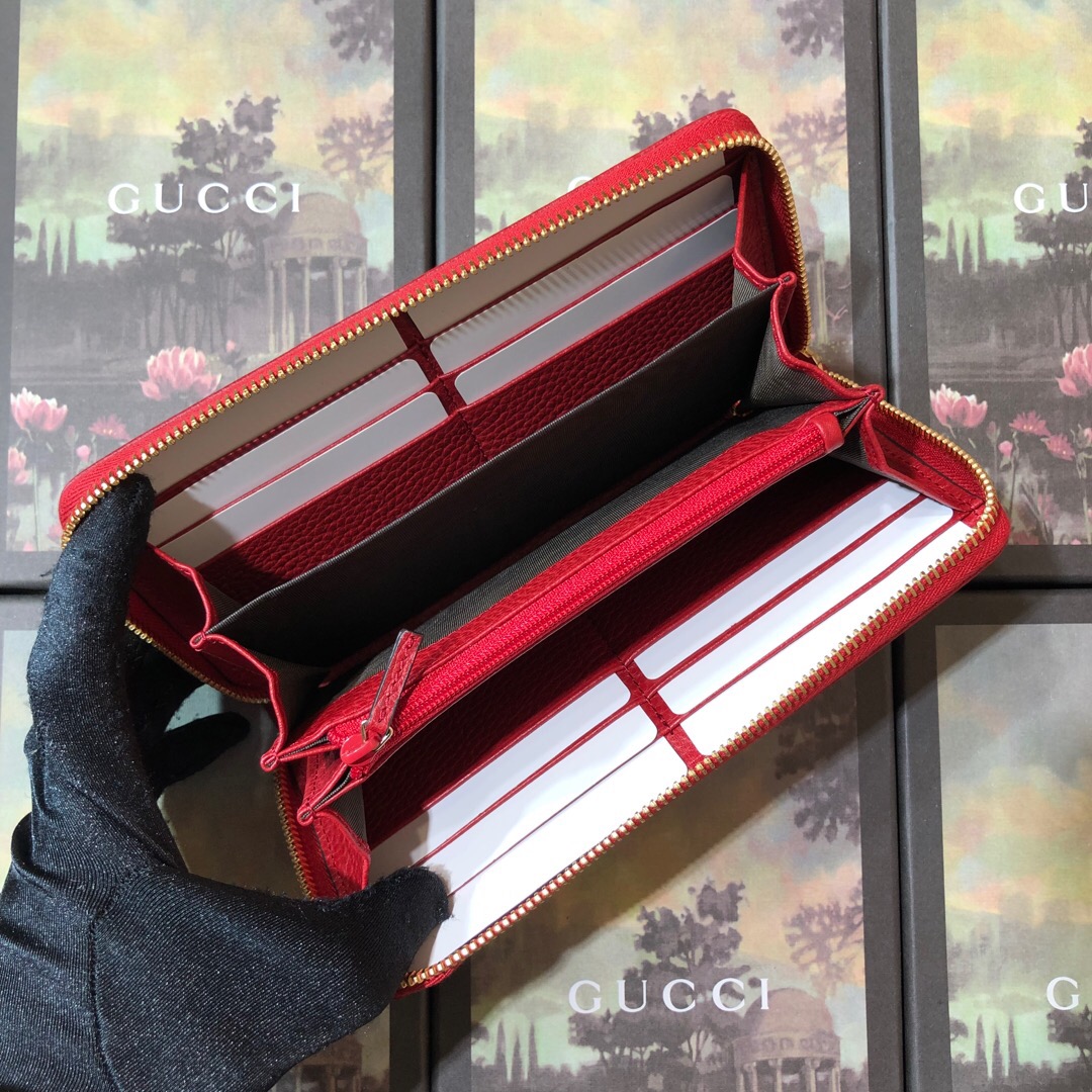 Gvc*1 Leather zip around wallet Red