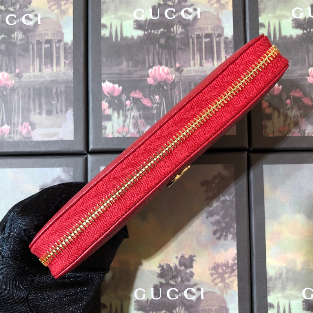Gvc*1 Leather zip around wallet Red