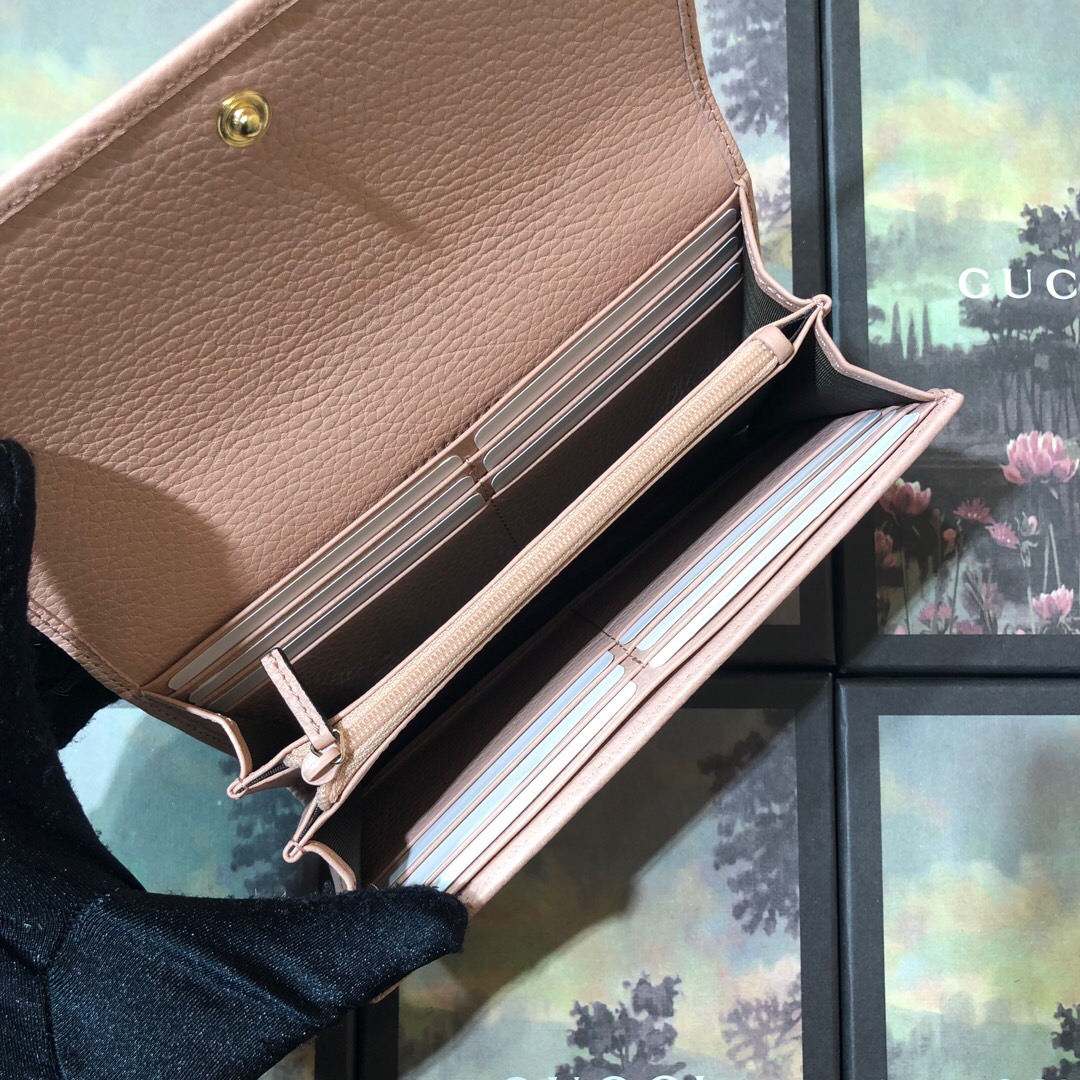 GG Marmont leather continental wallet Pink