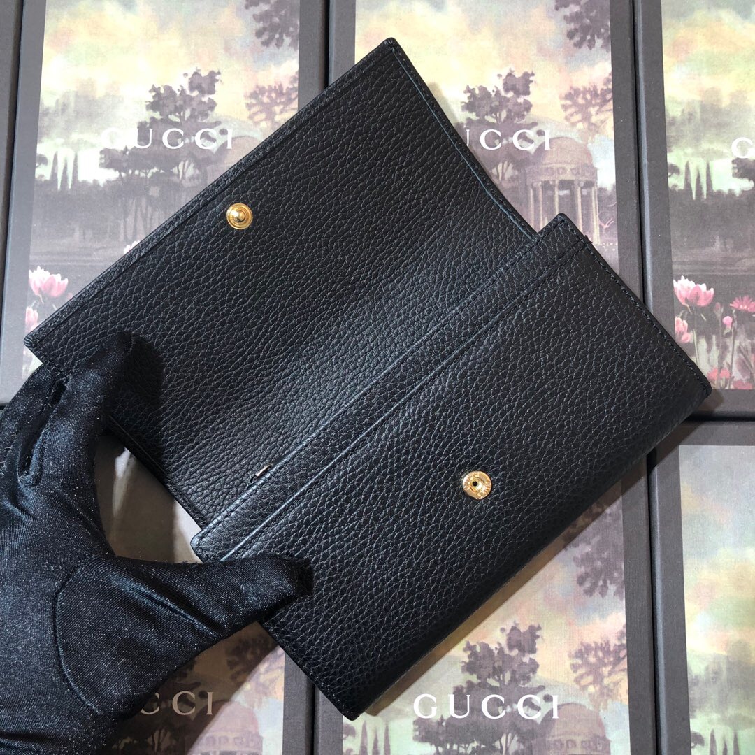 GG Marmont leather continental wallet Black