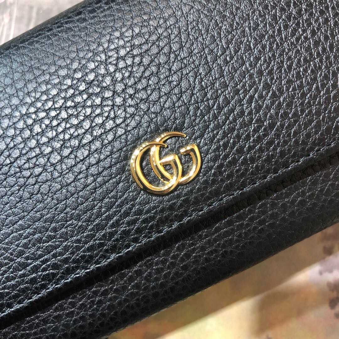 GG Marmont leather continental wallet Black