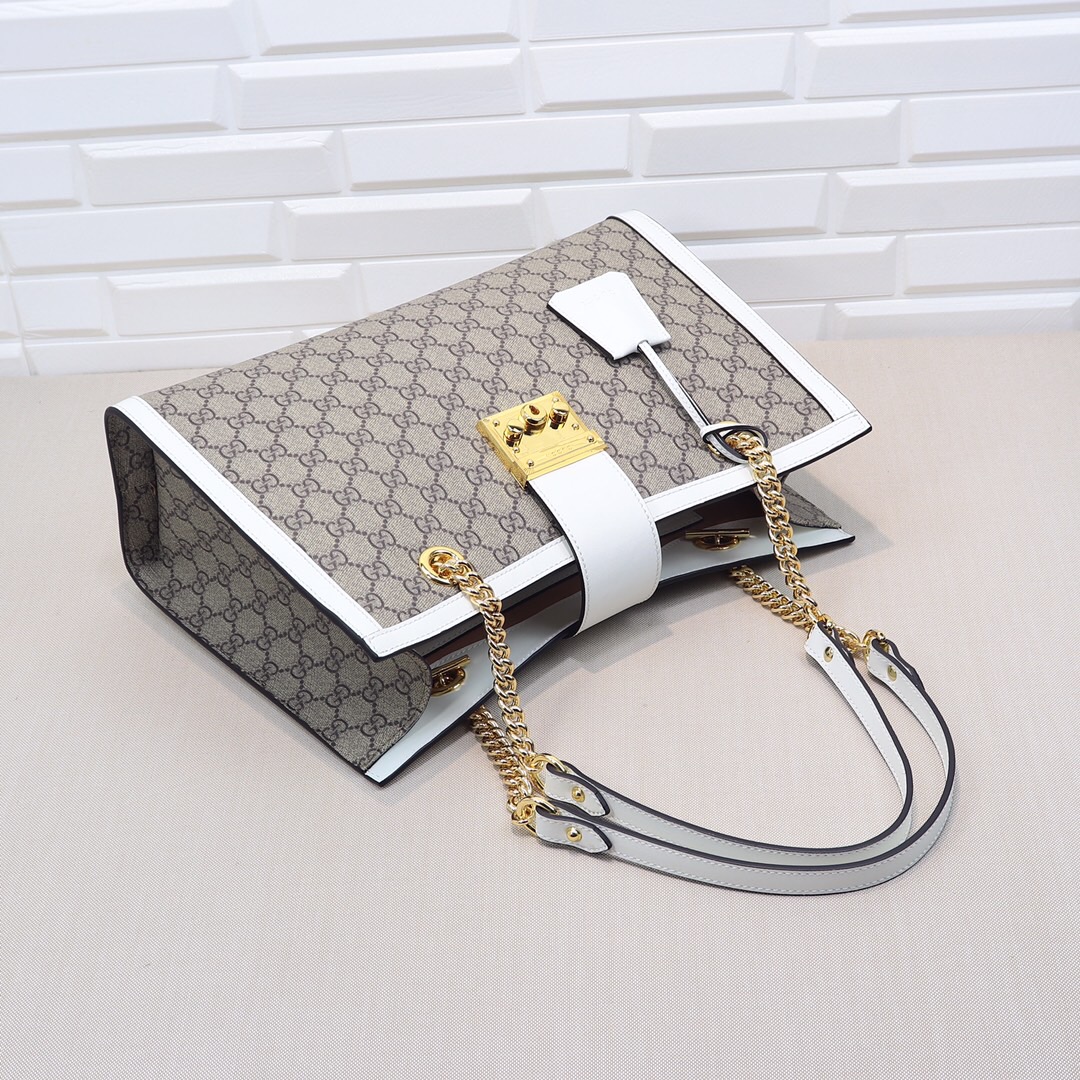 Gvc*1 Padlock medium GG Tote bag White 479197