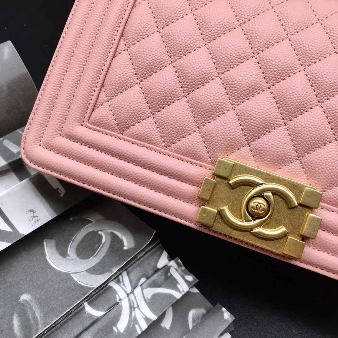Ch**el Leboy bag Caviar 25cm Pink